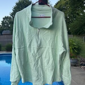 Soft Serve Mint Green half zip